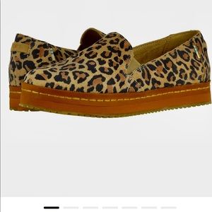 TOMS Palma Leather Wrap Cheetah slides 6.5W